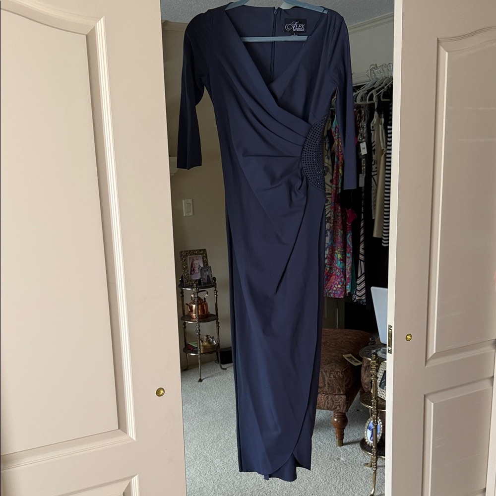 Cache Deep Blue Long Sleeve Dress